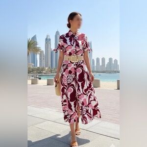 Zara Midi Floral Dress. Black label. Medium